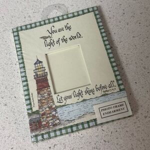 Mini Christian Lighthouse Frame | Bible Verse | Small Inspirational Decor